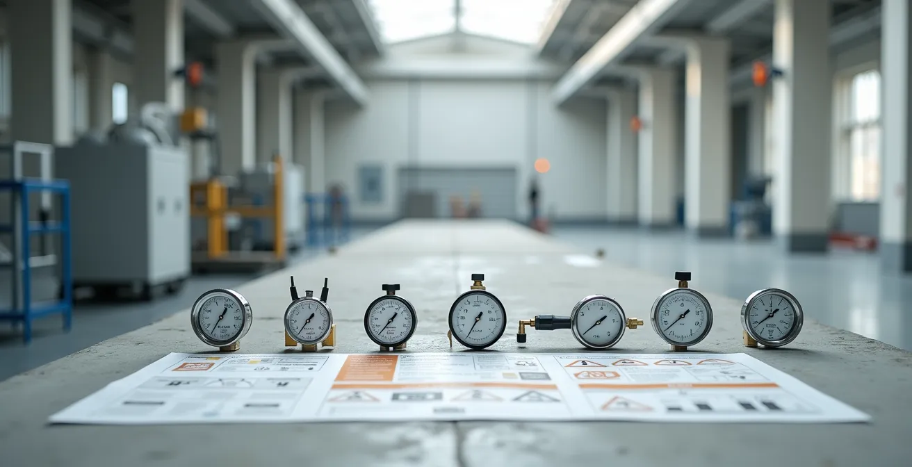 Vue aérienne d'un espace de travail organisé avec des outils d'analyse disposés symétriquement